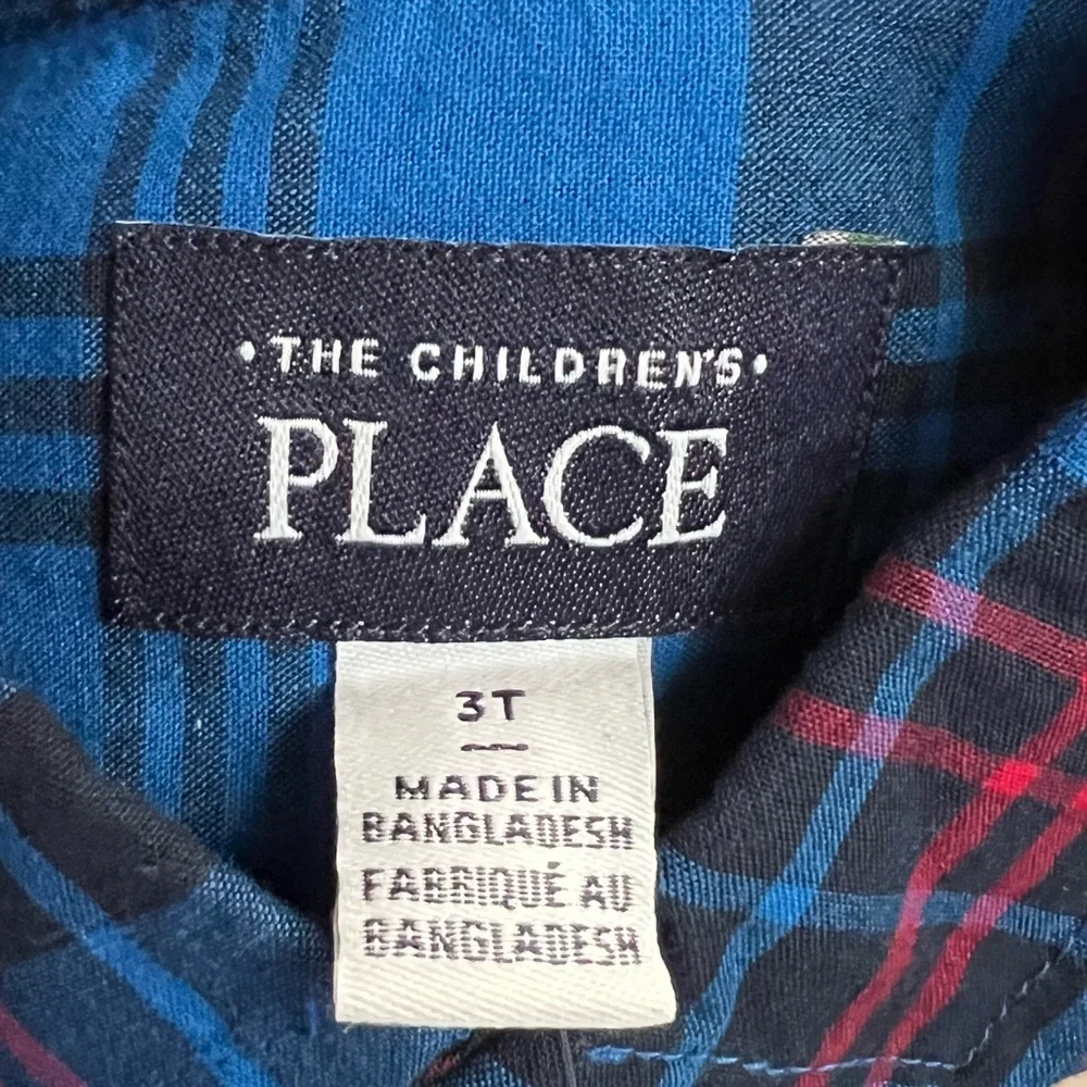 The Children's Place Blue Plaid Kids Shirt Size 3T